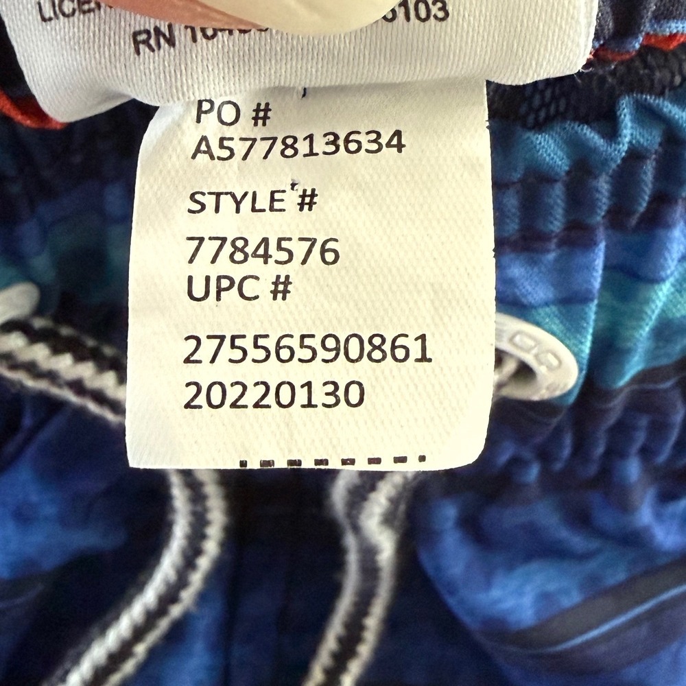 Speedo Men's Blue Striped Swim Trunks Board Shorts Mesh Liner Medium Fast Ship - Picture 6 of 10